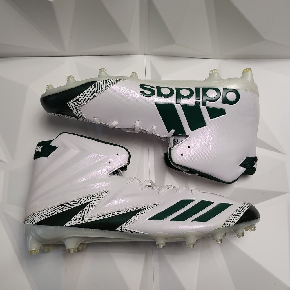 Adidas Mens Football Cleats 18 White Green Shoe Lacrosse Freak X Carbon High